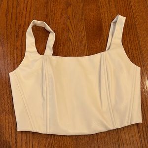 Ivory leather corset top